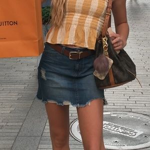 Rewash denim mini shirt